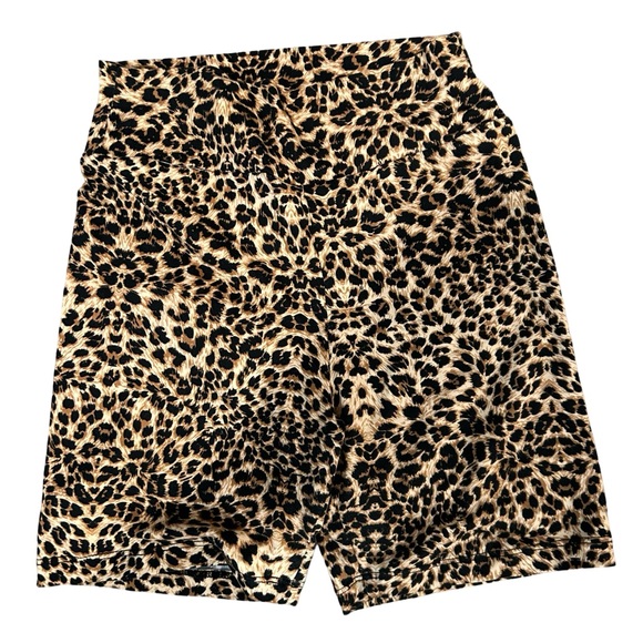 JUNIORS CHEETAH PRINT COTTON BIKER SHORTS - Picture 4 of 6